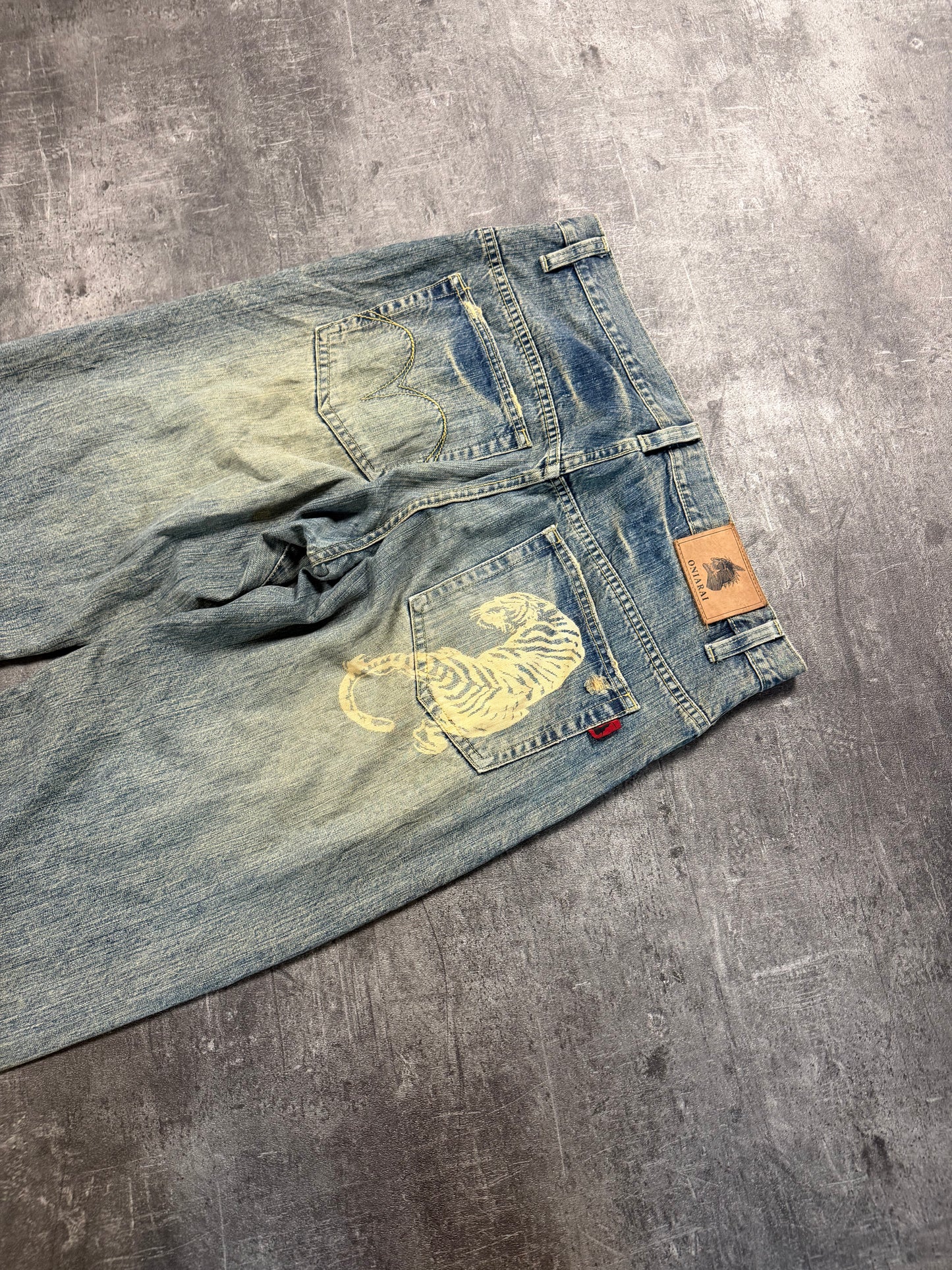 WASHED PRINTED JAPENESE DENIM (L)