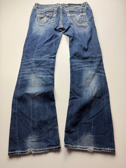 Rock Revival 2000s Flared/Bootcut Low Rise Jeans(M)