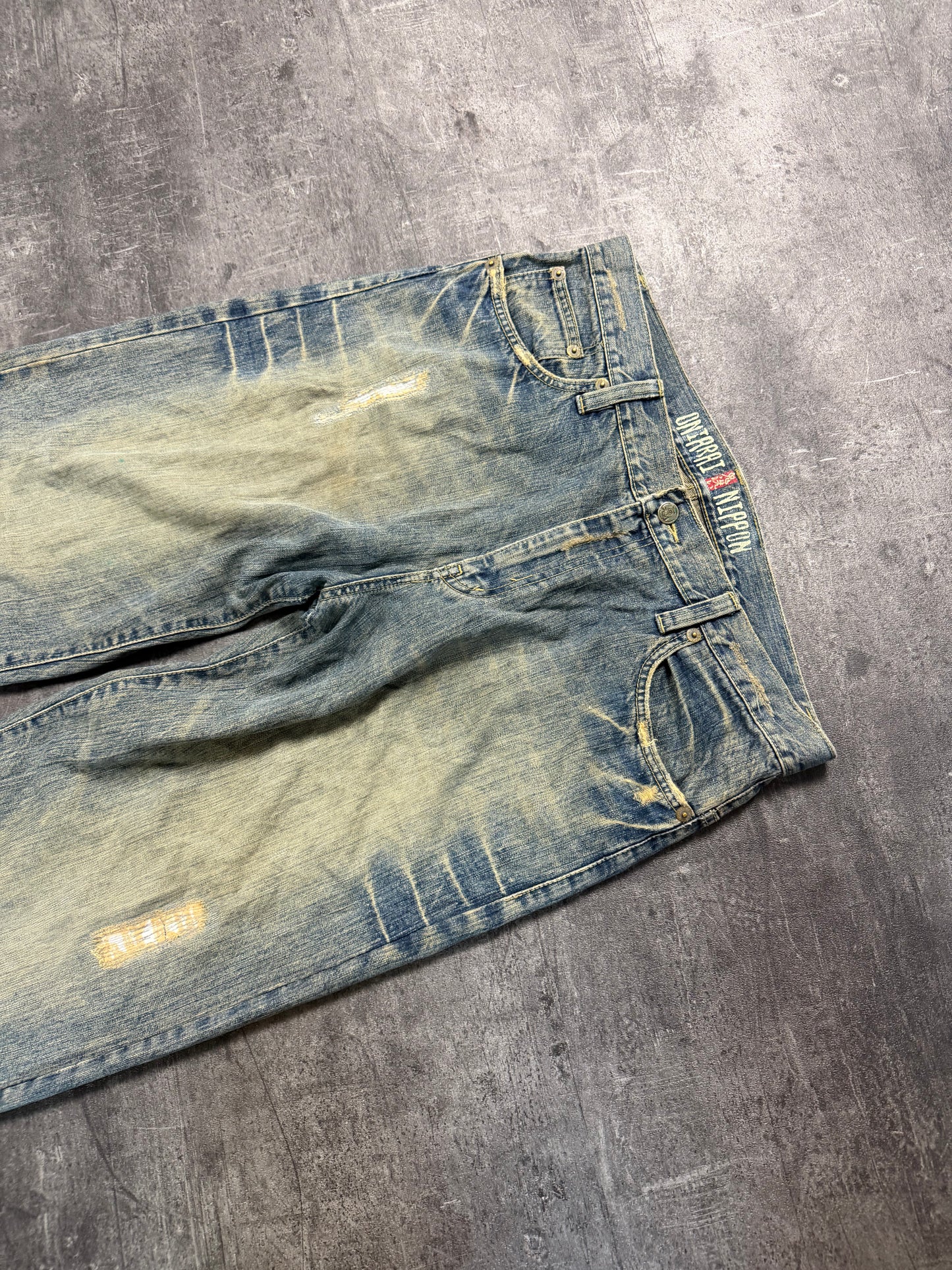 WASHED PRINTED JAPENESE DENIM (L)