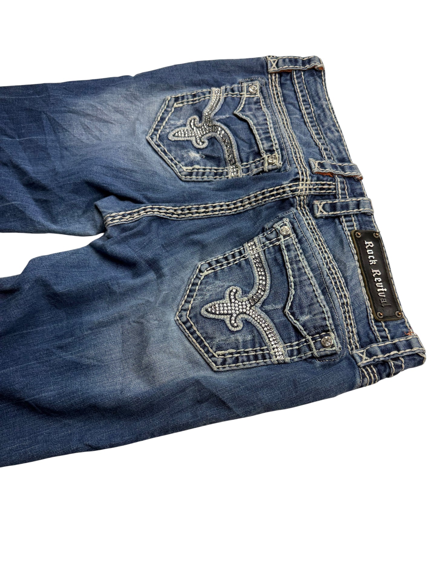 Rock Revival 2000s Flared/Bootcut Low Rise Jeans (M)
