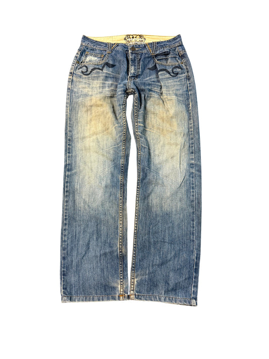 WASHED PRINTED JAPANESE DENIM(M)