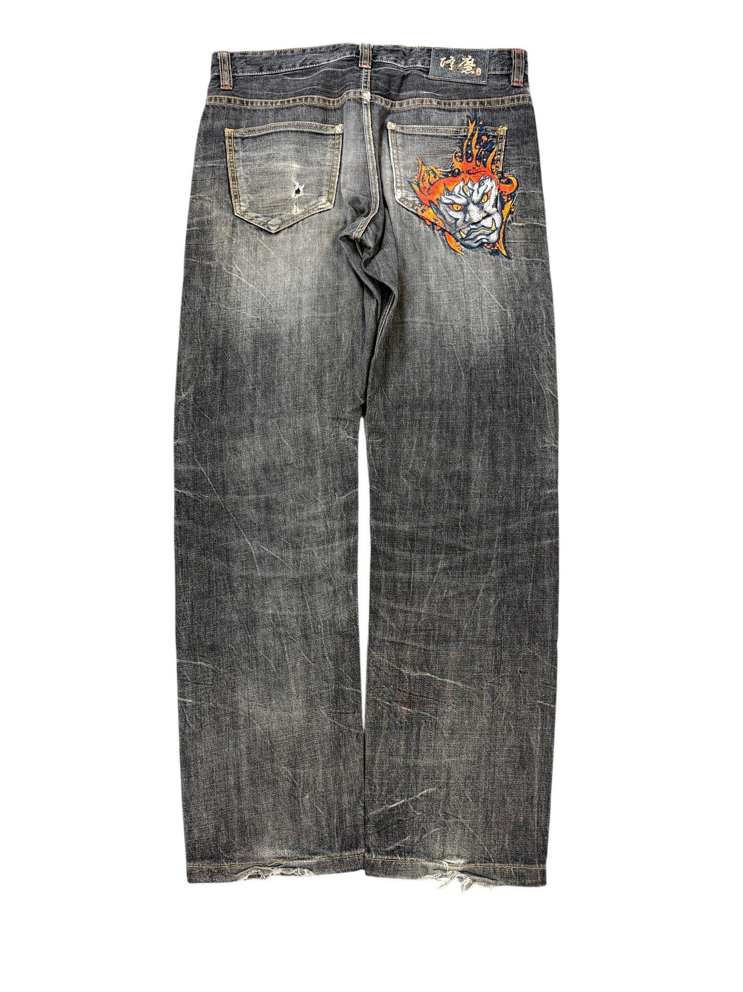 CRAZY WASHED PRINTED JAPANESE DENIM SLIM FIT(M)