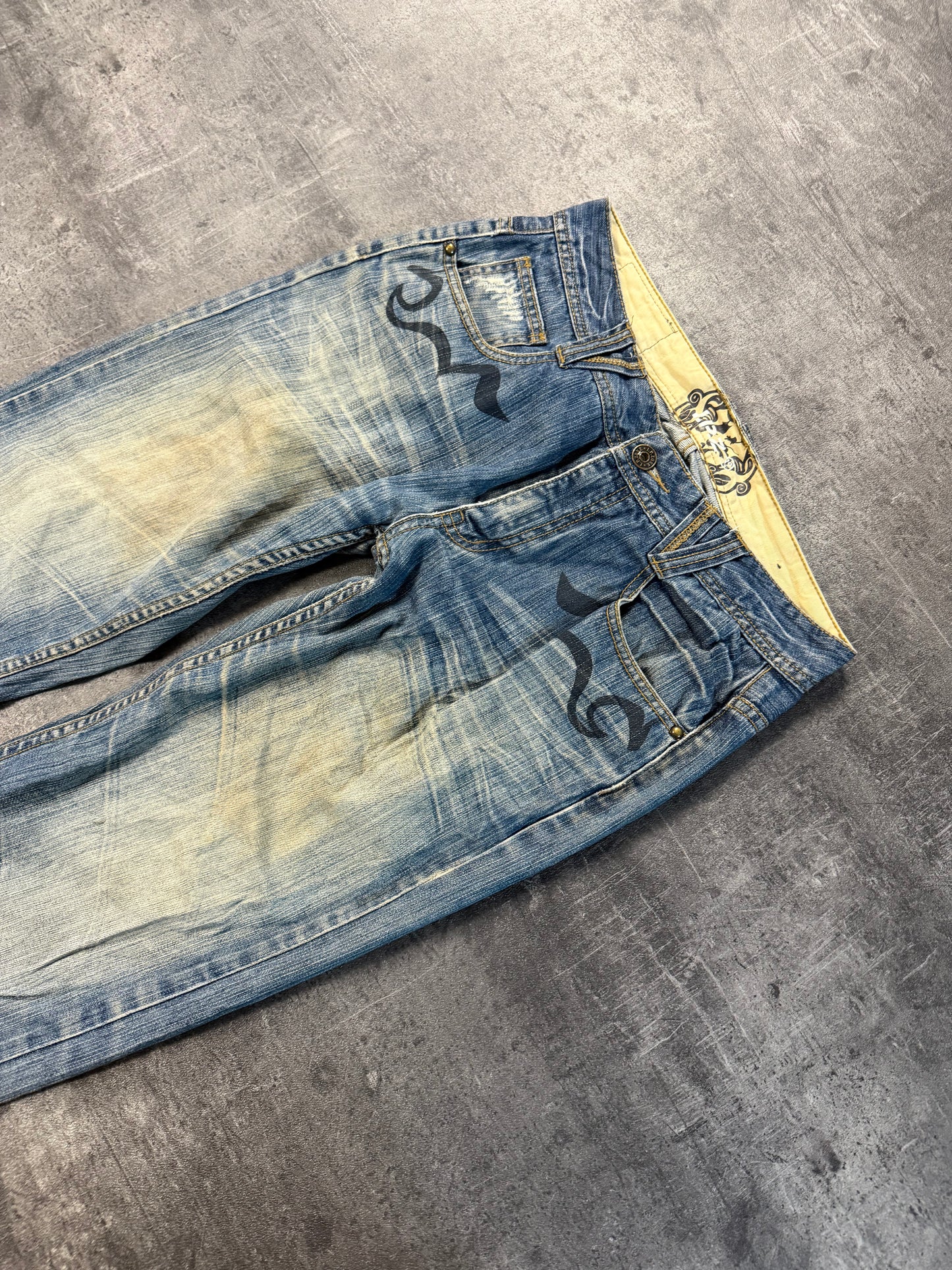 WASHED PRINTED JAPANESE DENIM(M)