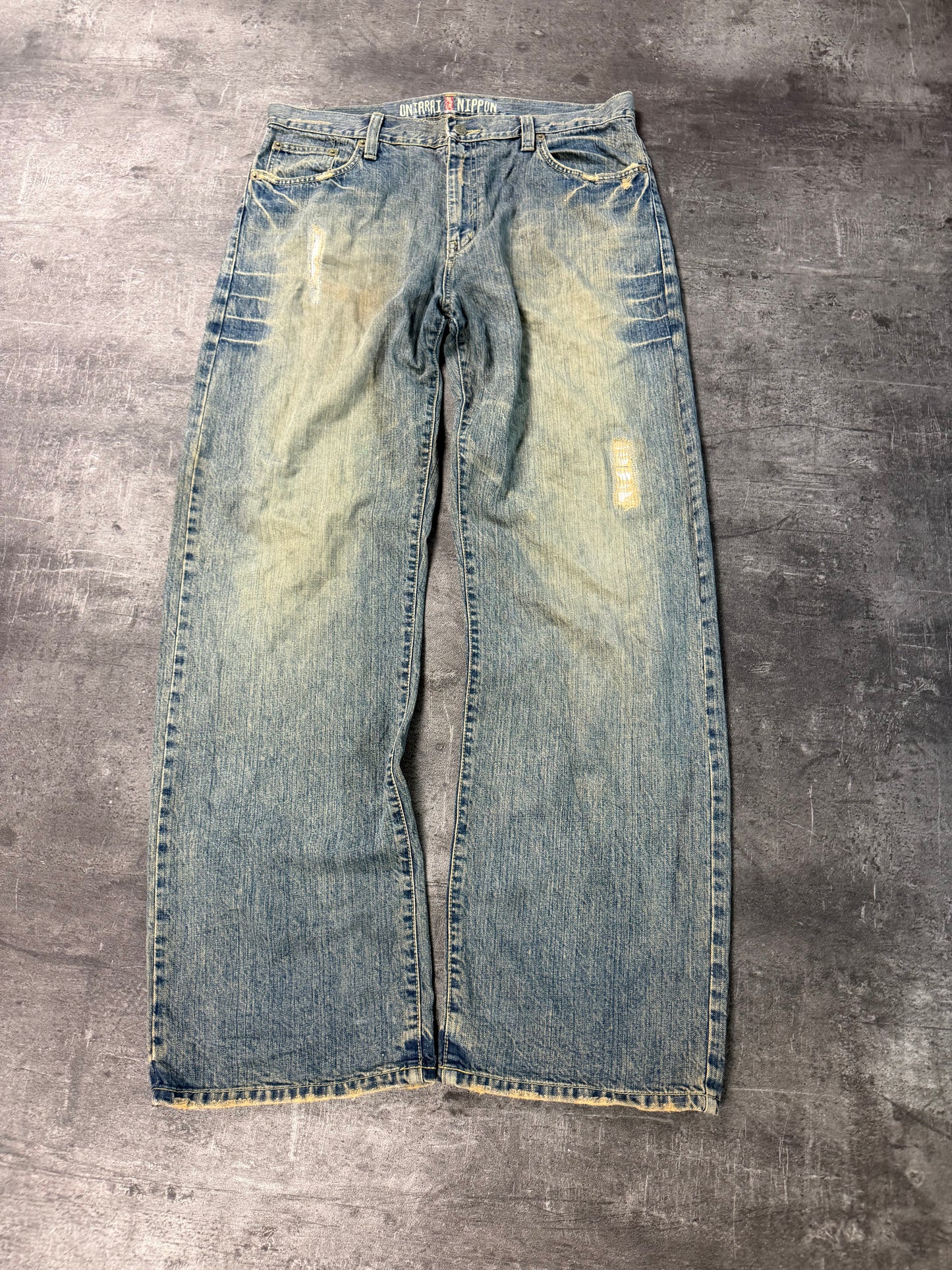 WASHED PRINTED JAPENESE DENIM (L)