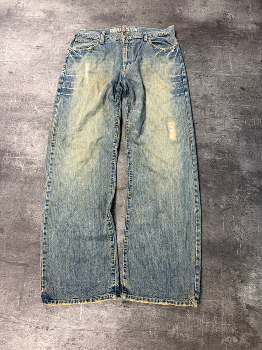WASHED PRINTED JAPENESE DENIM (L)