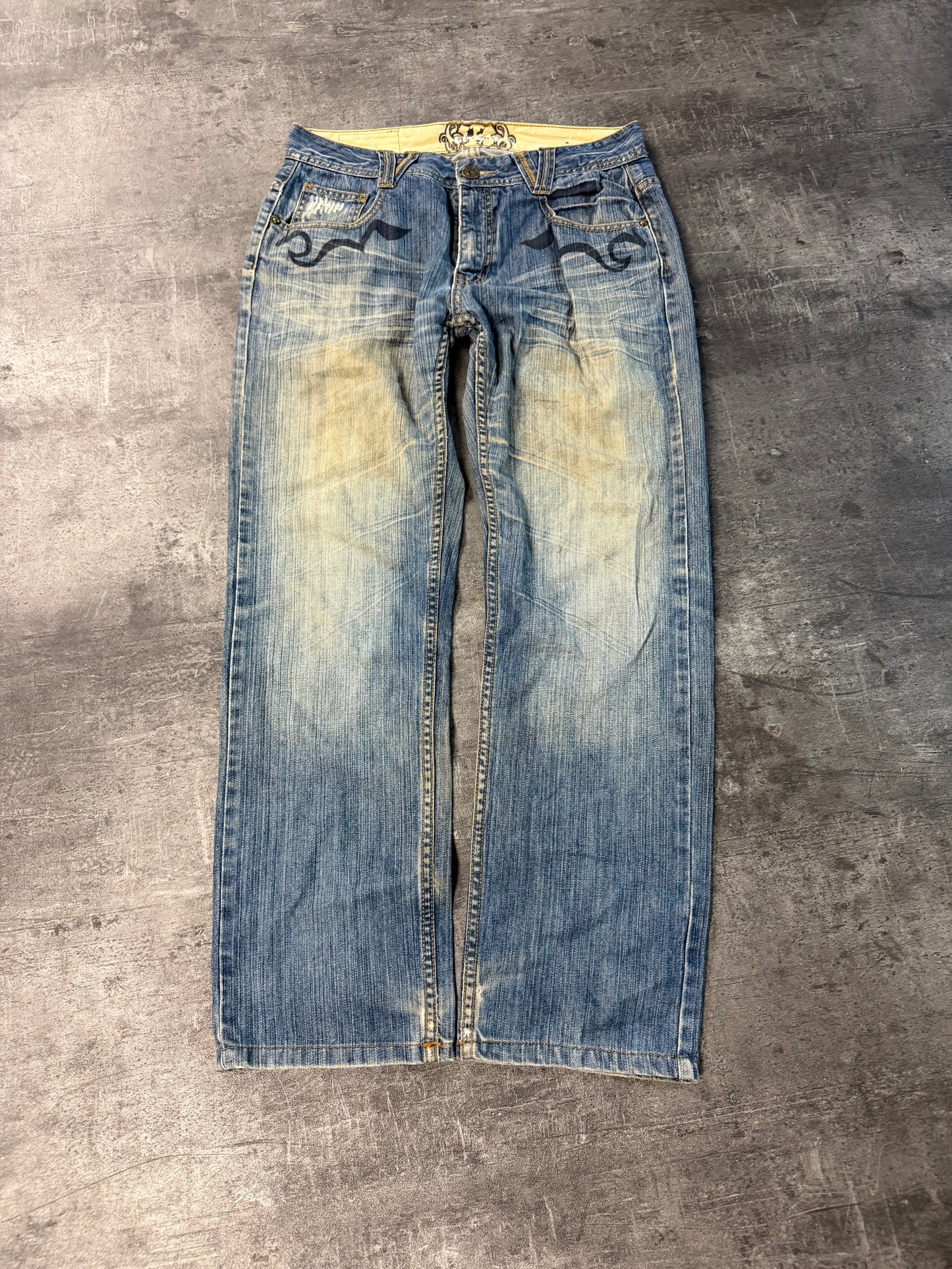 WASHED PRINTED JAPANESE DENIM(M)