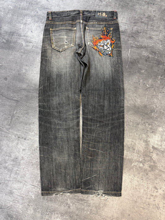 CRAZY WASHED PRINTED JAPANESE DENIM(M)