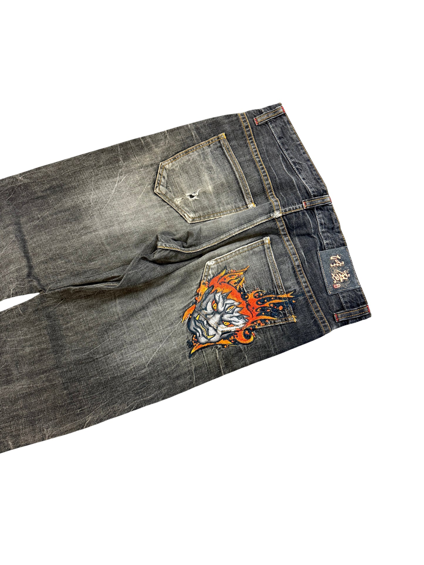 CRAZY WASHED PRINTED JAPANESE DENIM SLIM FIT(M)