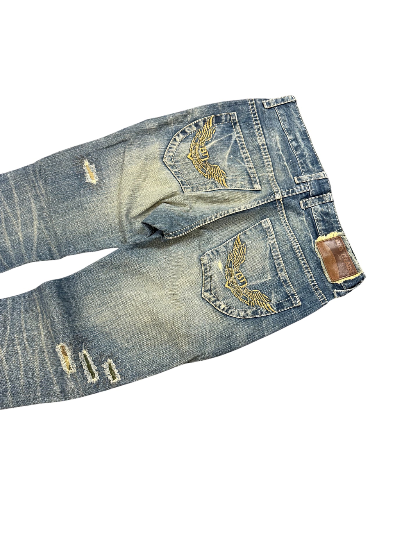 WASHED RIPPED SLIM FIT JAPANESE DENIM (S)