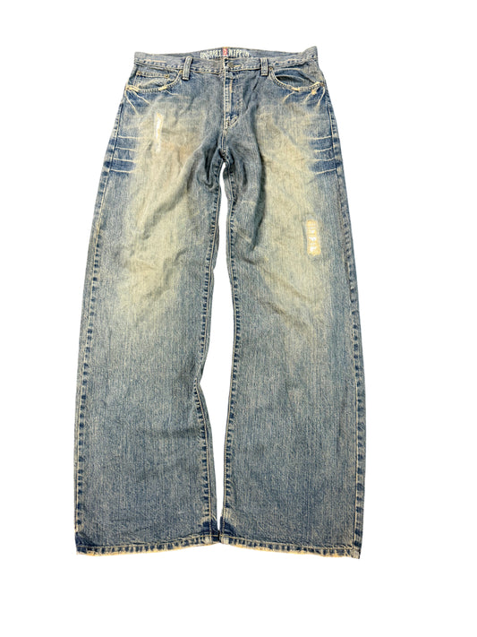 WASHED PRINTED JAPENESE DENIM (L)