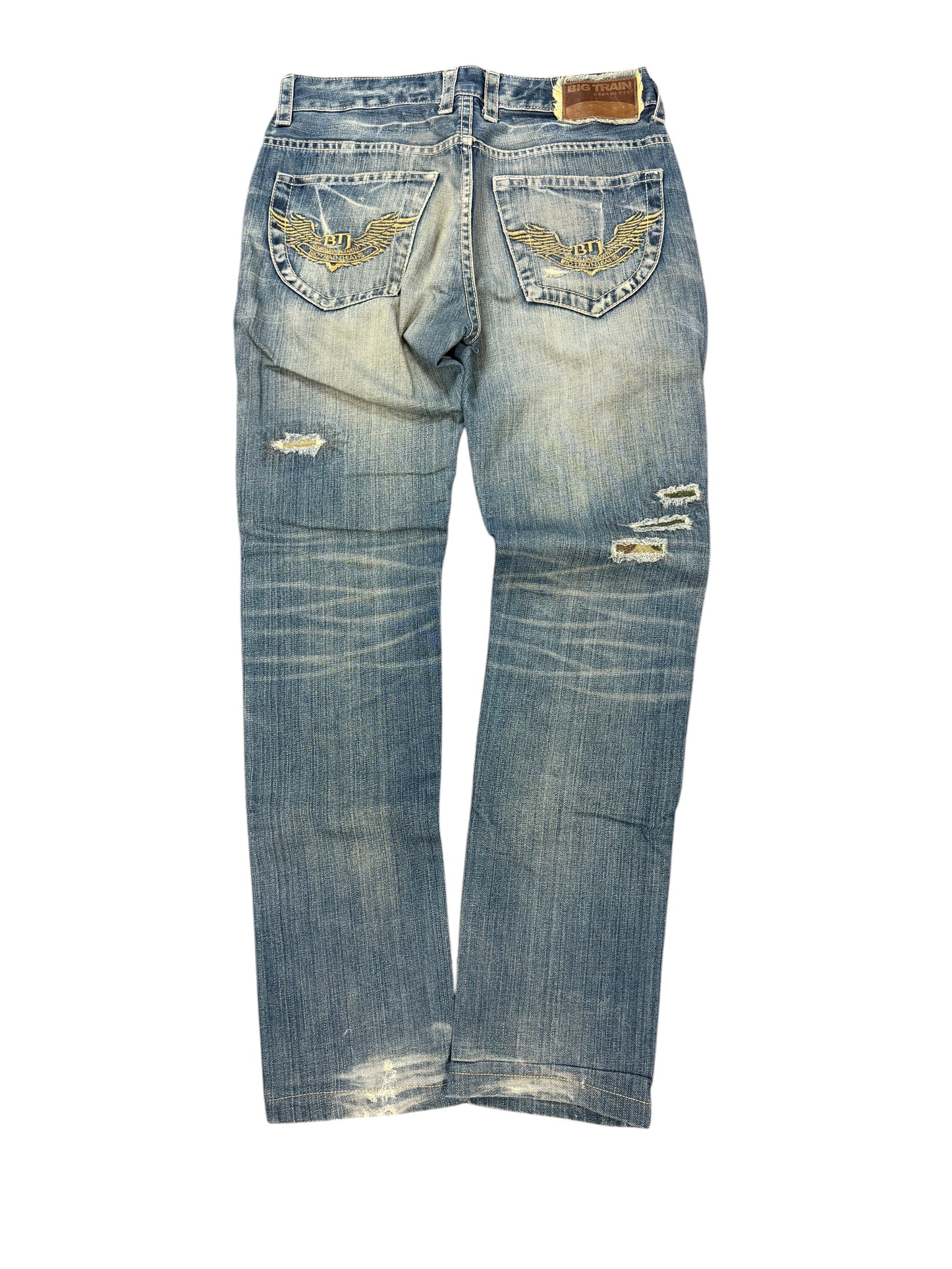 WASHED RIPPED SLIM FIT JAPANESE DENIM (S)